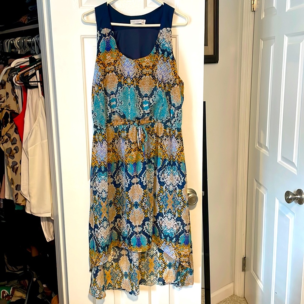 Blue & Gold color dress size 16